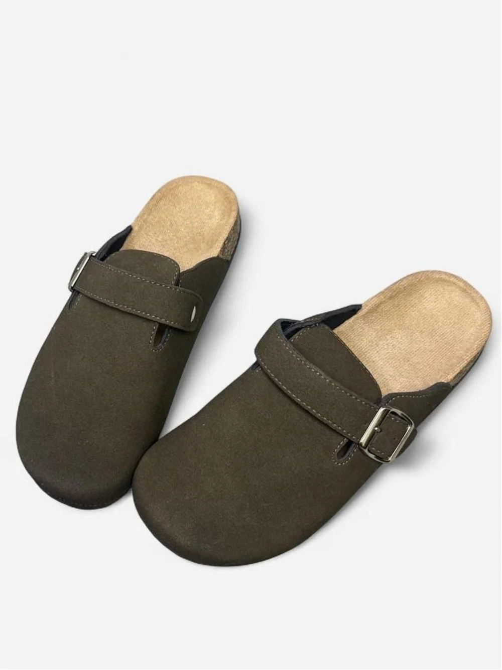 NWOT Women’s Olive Slip-On Buckle Clog